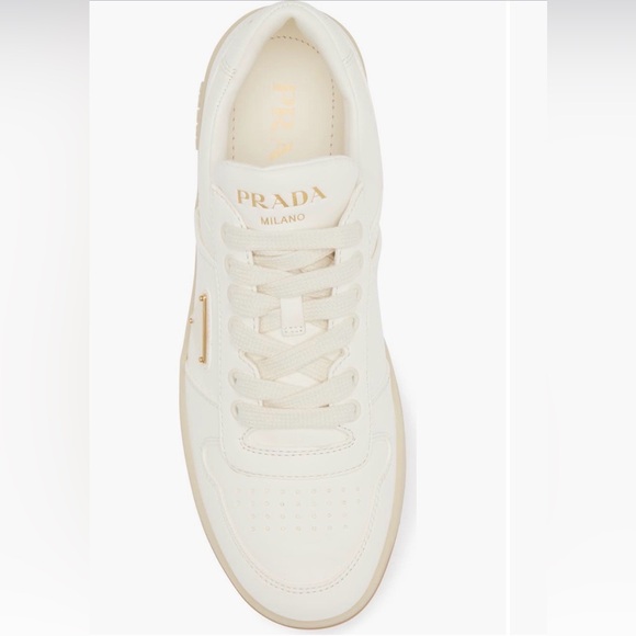 Prada downtown women’s leather sneaker. With box. Size 38.5 fits like a size 8. - Picture 2 of 12